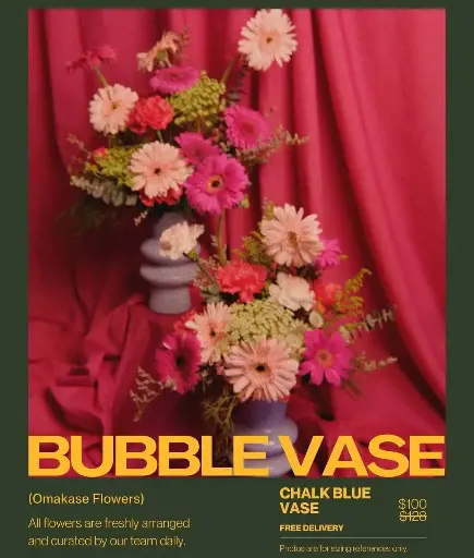 Chalk Blue Vase Bouquet